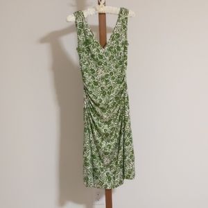 DVF Green & White Silk Floral Sleeveless Dress 4
